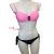 Fashion Nicole Shop - KORA BIKINI + 2DB ALSÓ - RÓZSASZÍN + FEKETE/MINTÁS (L)