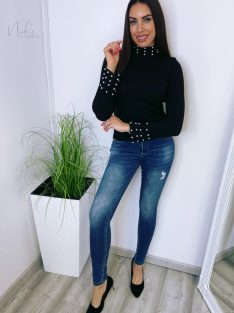 Fashion Nicole Shop Veszprém - PEARL-PULOVER-FEKETE - Női ruházat