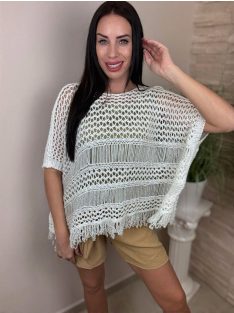 Fashion Nicole Shop Veszprém - LOLITA-LUREX-SZALAS-FELSO-FEHER-ONE-SIZE - Női ruházat