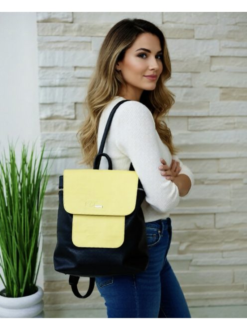 Fashion Nicole Shop Veszprém - VIA55-HATIZSAK-FEKETE/SARGA - Női ruházat