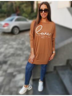 Fashion Nicole Shop Veszprém - LOVE-TUNIKA-BARNA-ONE-SIZE - Női ruházat