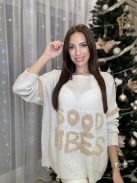 VIBES SWEATER - CREAM (ONE SIZE)