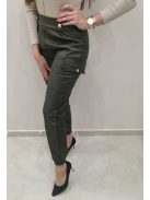 LINED LEATHER EFFECT PANTS - GREEN