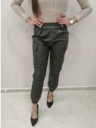 LINED LEATHER EFFECT PANTS - GREEN