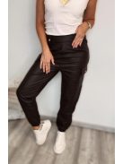 LINED LEATHER EFFECT TROUSERS