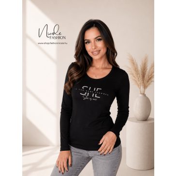 SHE FELSŐ - FEKETE - Fashion Nicole Shop női divat webáruház