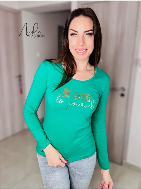 BE GOOD LONG SLEEVE TOP - GREEN