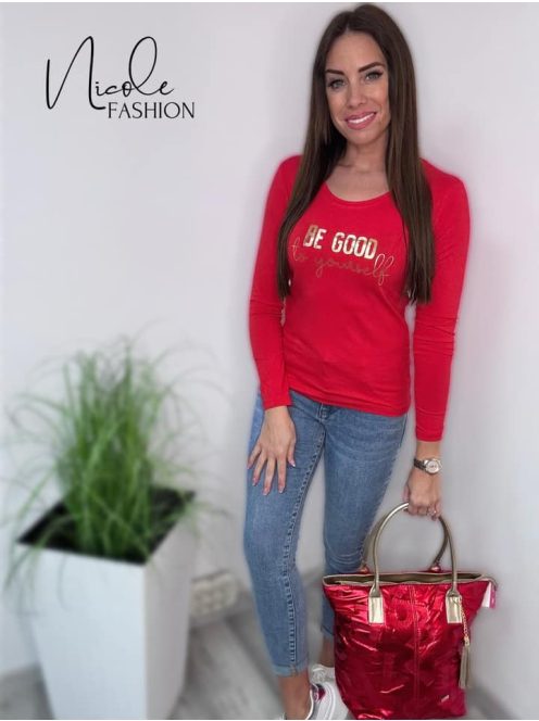 BE GOOD LONG SLEEVE TOP - RED