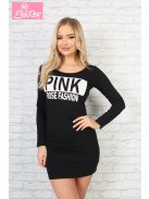 PINK ROSE DRESS - BLACK