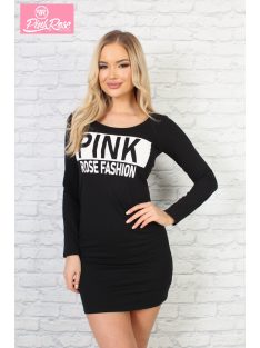PINK ROSE DRESS - BLACK