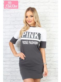 PINK ROSE DRESS - GRAY / WHITE