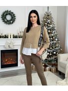 POPPEA PULÓVER - BÉZS / FEHÉR ( UNI )