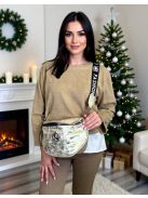 POPPEA PULÓVER - BÉZS / FEHÉR ( UNI )