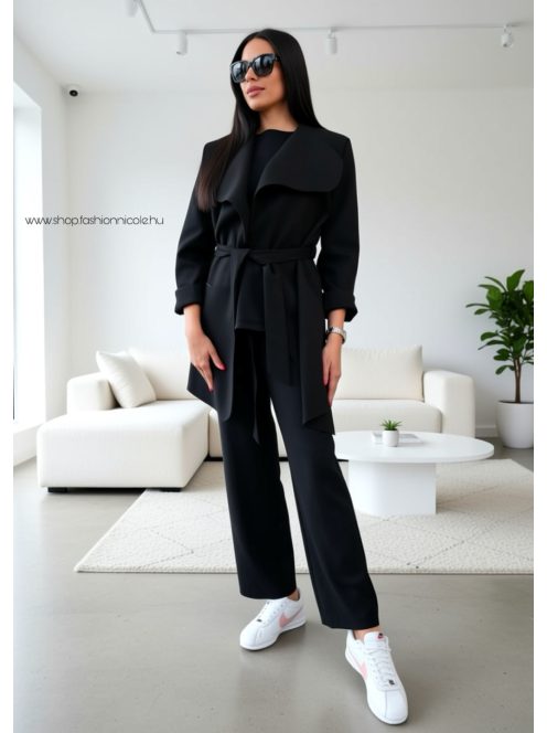 CLAUDINE MEGKÖTŐS KABÁT - FEKETE ( UNI )  - Fashion Nicole Shop női divat webáruház
