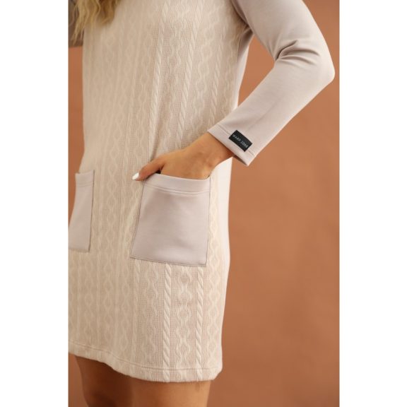 TULIA ZSEBES RUHA - BÉZS  - Fashion Nicole Shop női divat webáruház