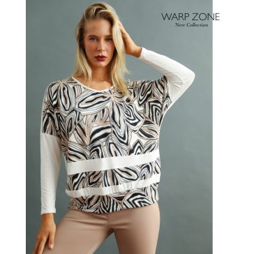 GABBIE FELSŐ - FEHÉR MINTÁS ( UNI )  - Fashion Nicole Shop női divat webáruház