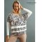 GABBIE FELSŐ - FEHÉR MINTÁS ( UNI )  - Fashion Nicole Shop női divat webáruház