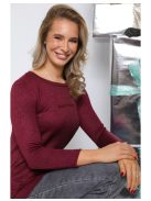  DELENI PULÓVER - BURGUNDI LUREX SZÁLAS ( UNI ) - Fashion Nicole Shop női divat webáruház