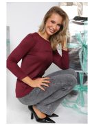  DELENI PULÓVER - BURGUNDI LUREX SZÁLAS ( UNI ) - Fashion Nicole Shop női divat webáruház