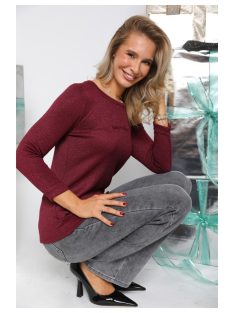  DELENI PULÓVER - BURGUNDI LUREX SZÁLAS ( UNI ) - Fashion Nicole Shop női divat webáruház