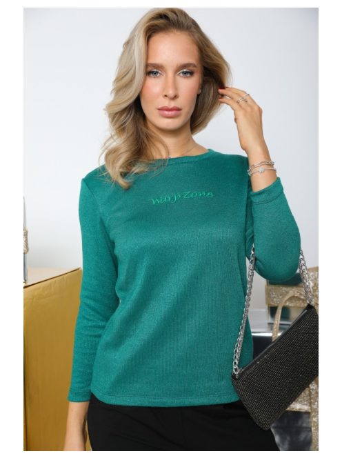 DELENI PULÓVER - ZÖLD LUREX SZÁLAS ( UNI ) - Fashion Nicole Shop női divat webáruház
