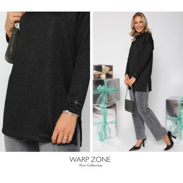 WARP ZONE LUREX TUNIKA - FEKETE ( UNI ) - Fashion Nicole Shop női divat webáruház