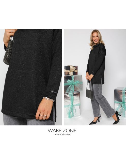 WARP ZONE LUREX TUNIKA - FEKETE ( UNI )