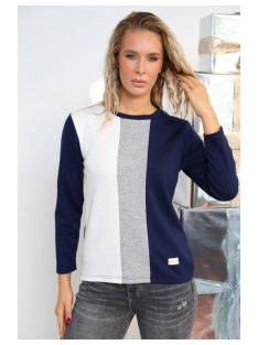 TRIXY PULÓVER - KÉK / FEHÉR - Fashion Nicole Shop női divat webáruház