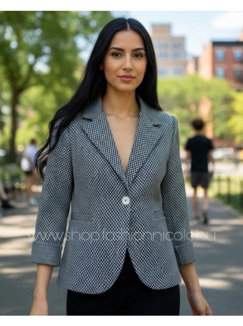 VERNA BLÉZER - KÉK MINTÁS  - Fashion Nicole Shop női divat webáruház