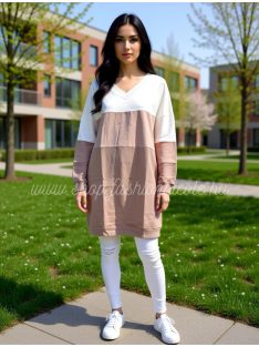 ANISSZA RUHA - FEHÉR / BÉZS ( UNI ) - Fashion Nicole Shop női divat webáruház