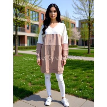 ANISSZA RUHA - FEHÉR / BÉZS ( UNI ) - Fashion Nicole Shop női divat webáruház