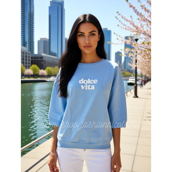  DOLCE VITA FELSŐ - VILÁGOSKÉK ( UNI ) - Fashion Nicole Shop női divat webáruház