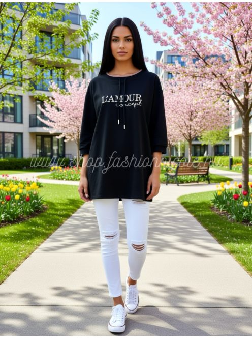 L'AMOUR TUNIKA - FEKETE ( UNI )  - Fashion Nicole Shop női divat webáruház