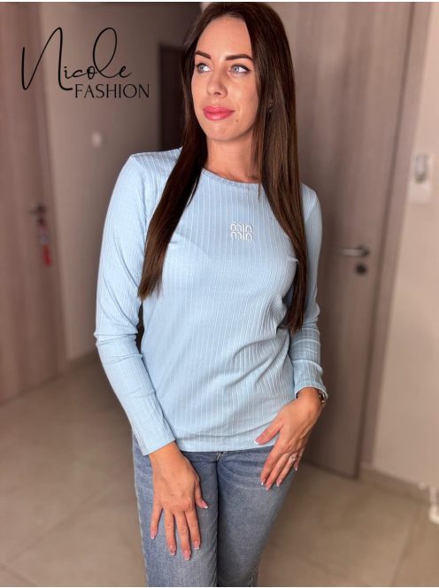 MIAMIA LONG SLEEVE TOP - LIGHT BLUE (ONE SIZE)