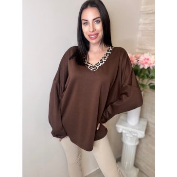 NADETT TUNIKA - CSOKIBARNA ( UNI ) - Fashion Nicole Shop női divat webáruház