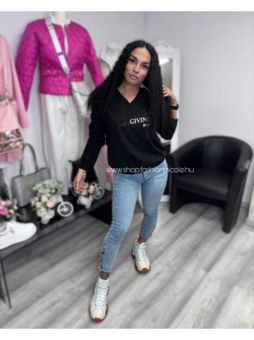 GIVING PULÓVER - FEKETE ( UNI )
