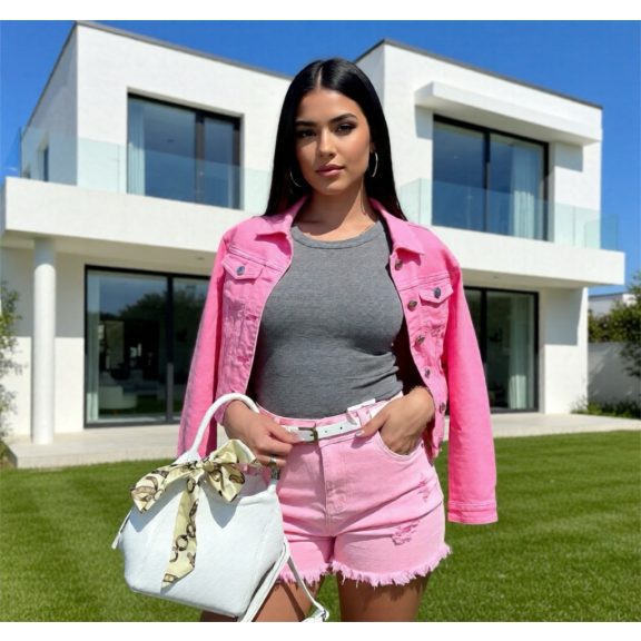 SPRING FARMERKABÁT - UV PINK  - Fashion Nicole Shop női divat webáruház