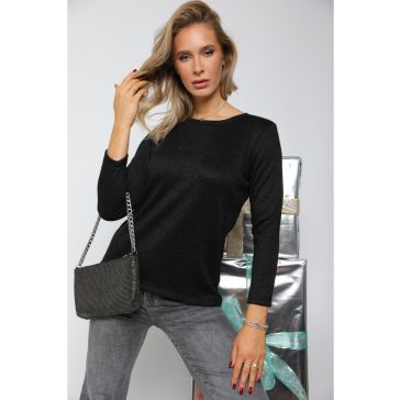 DELENI PULÓVER - FEKETE LUREX SZÁLAS ( UNI ) - Fashion Nicole Shop női divat webáruház