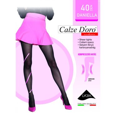 DANIELLA 40 DEN LYCRA SELYEMFÉNYŰ HARISNYA - FEKETE  - Fashion Nicole Shop női divat webáruház