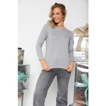 DELENI PULÓVER - SZÜRKE LUREX SZÁLAS ( UNI ) - Fashion Nicole Shop női divat webáruház