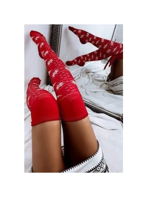 TIGH HIGH SOCKS - RED (ONE SIZE)