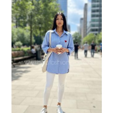 HEART ING - KÉK / FEHÉR CSÍKOS ( UNI )  - Fashion Nicole Shop női divat webáruház