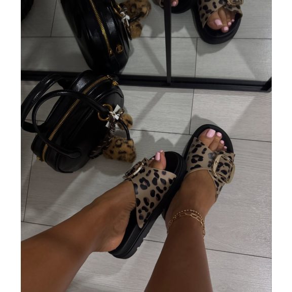 LISZA PAPUCS - OCELOTMINTÁS  - Fashion Nicole Shop női divat webáruház