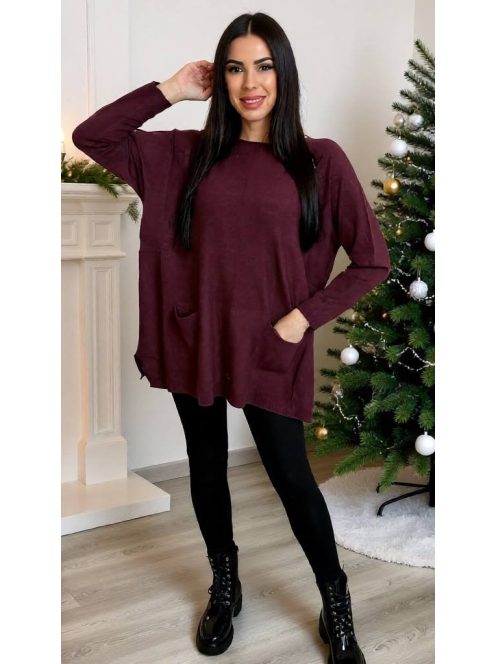 ROZITA KÖTÖTT TUNIKA - BURGUNDI 