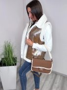 ELISA LEATHER BAG - BROWN