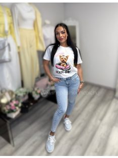 YORKI PÓLÓ - FEHÉR - RÓZSASZÍN ( UNI ) - Fashion Nicole Shop női divat webáruház