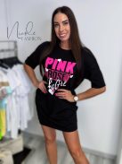 PINK ROSE CHIC DRESS - BLACK (ONE SIZE)