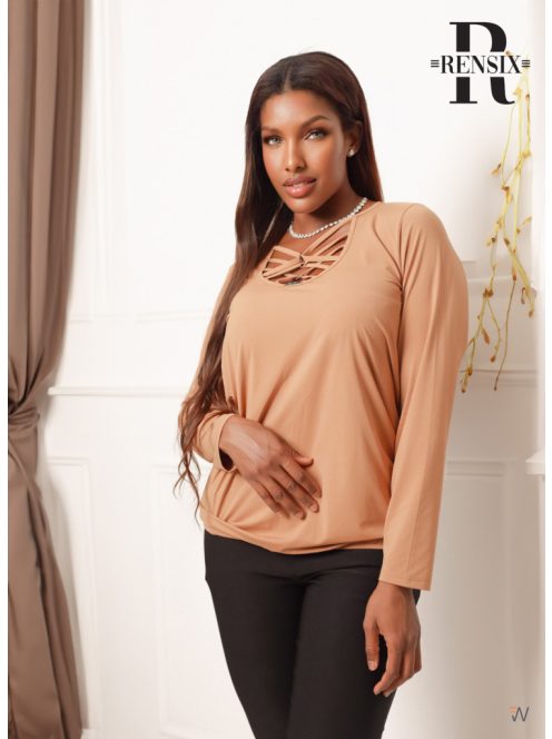 RENSIX LONG SLEEVE TOP - BROWN ( ONE SIZE )