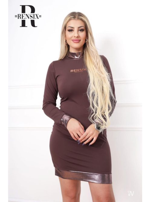 RENSIX MINI DRESS - CHOCOLATE BROWN ( ONE SIZE )