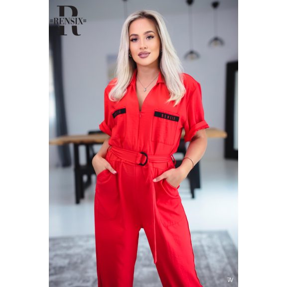 RENSIX OVERALL - PIROS - Fashion Nicole Shop női divat webáruház